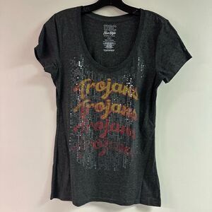 Women’s University of Southern California Trojans Sequin Scoop Neck T-Shirt  L